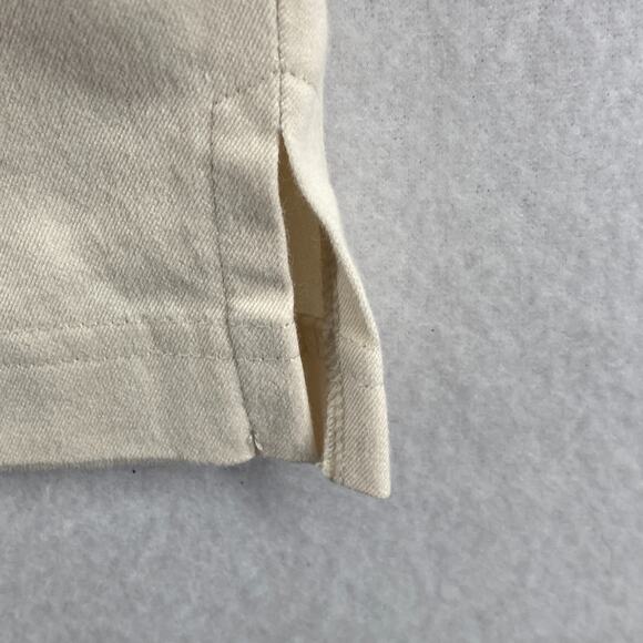 EILEEN FISHER Pants M Twill Cotton Stretch Tapered Ankle Side Zip Off White - Picture 8 of 16